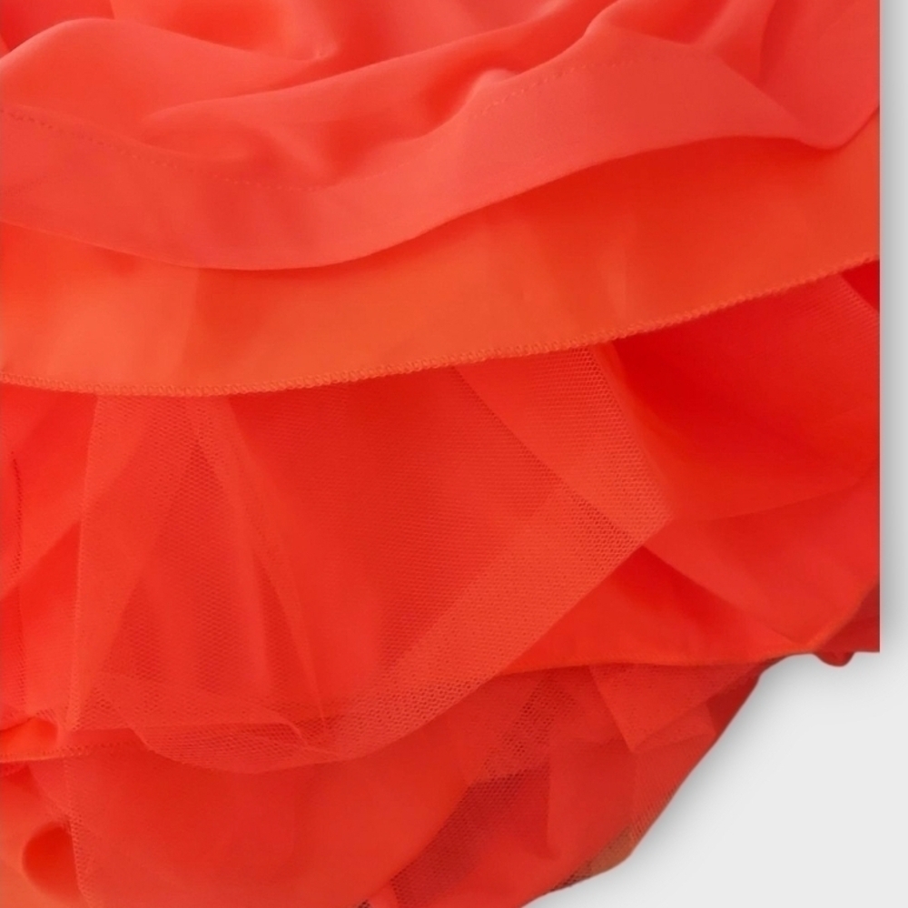 NWT My Michelle Vibrant Coral Strapless Embellished Full Layered Dress ~size 5 - Picture 9 of 9